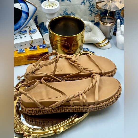 🆕 AJE 🧿 NWOT Tryphena Platform Twist Sandal, Beige - SIZE 38 - Picture 4 of 16